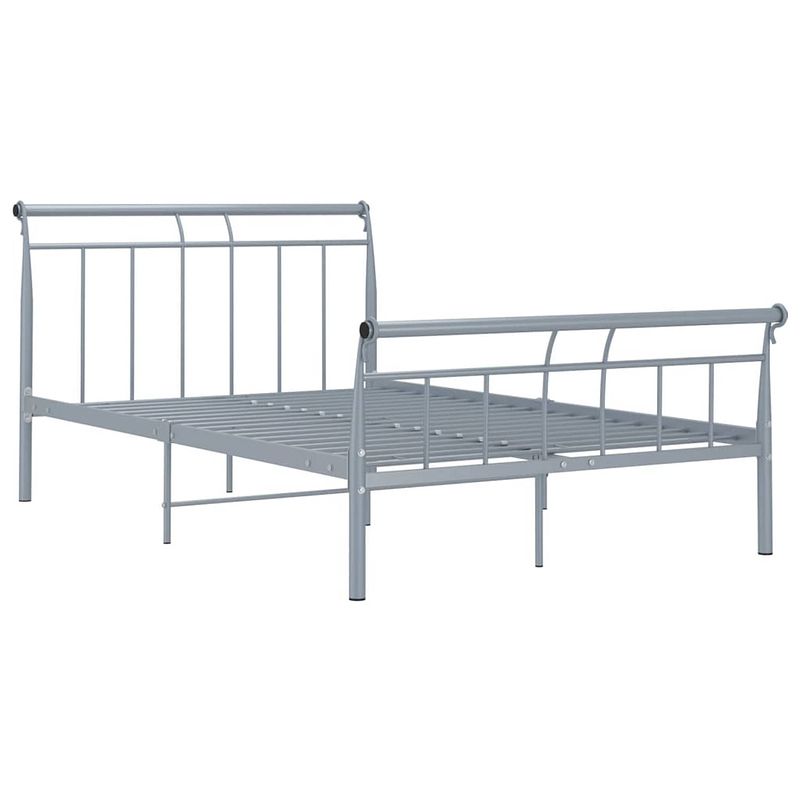 Foto van The living store metalen bedframe - grijs - 208 x 126 x 90 cm - massieve constructie - stevige lattenbodem - montage