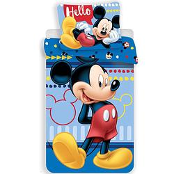 Foto van Disney mickey mouse dekbedovertrek hello - eenpersoons - 140 x 200 cm - blauw