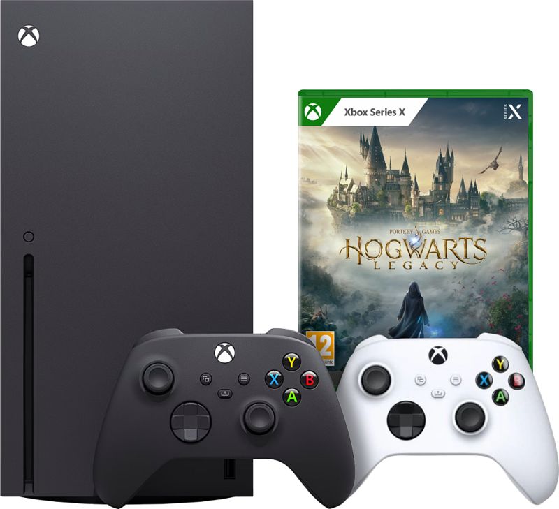 Foto van Xbox series x + hogwarts legacy + microsoft xbox controller wit