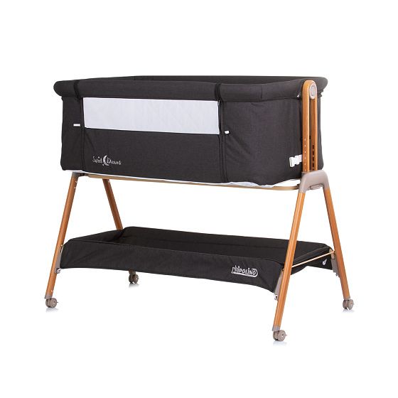 Foto van Chipolino sweet dreams co sleeper met opklapbare zijkant graphite wood