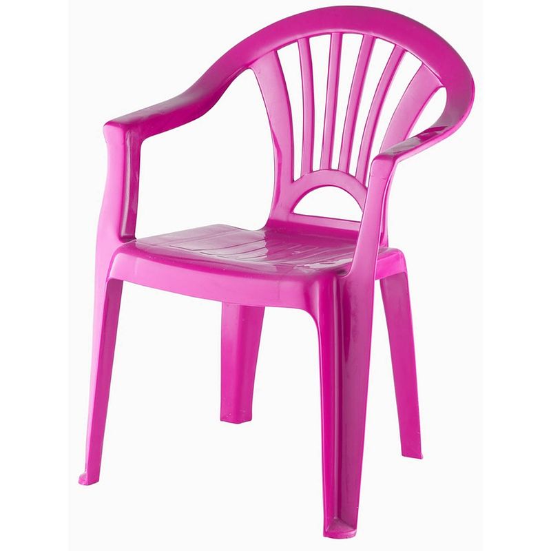 Foto van Kinderstoel fuchsia roze kunststof 37 x 31 x 51 cm - kinderstoelen