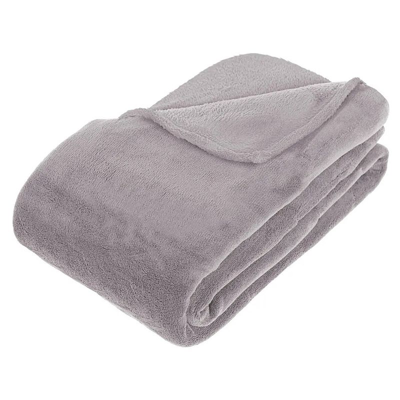 Foto van Grote fleece deken/fleeceplaid grijs 180 x 230 cm polyester - plaids