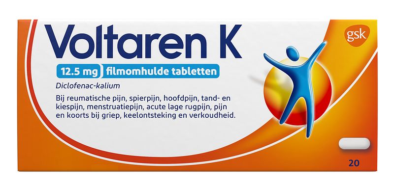 Foto van Voltaren k 12,5 mg tabletten bij spier en gewrichtspijn, 20 stuks bij jumbo