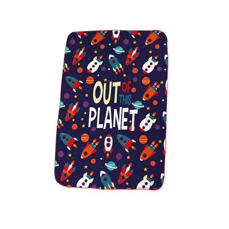 Foto van Kids licensing fleecedeken out of the planet 100 x 150 cm blauw