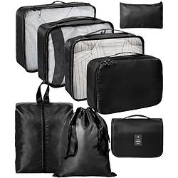 Foto van Fordig 8-delige packing cubes (zwart) - bagage / koffer organizer