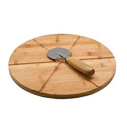 Foto van Snijplank versa pizzasnijder bamboe (32,5 x 1,5 x 32,5 cm)