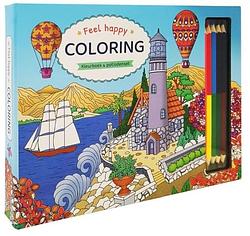 Foto van Feel happy coloring - kleurboek & potlodenset