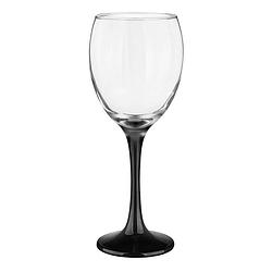 Foto van Glasmark wijnglazen - 6x - black collection - 300 ml - glas - wijnglazen