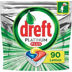 Foto van Dreft platinum plus citroen - voordeelverpakking 5x18 stuks - vaatwastabletten