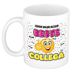 Foto van Bellatio decorations cadeau mok voor collega - grappig - keramiek - 300 ml - beste collega - feest mokken