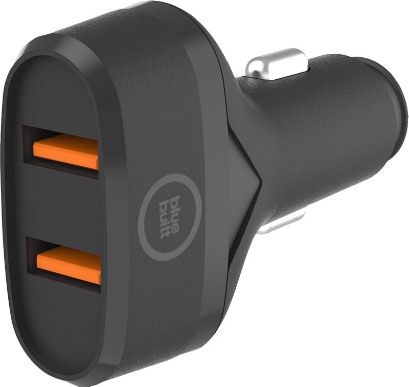 Foto van Bluebuilt quick charge autolader met 2 usb a poorten 18w zwart