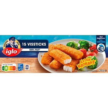 Foto van Iglo vissticks 15 stuks 15 x 28g bij jumbo