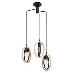 Foto van Eglo hanglamp basildon cluster 3 lamps - zwart/bruin - leen bakker