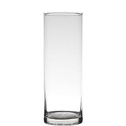 Foto van Transparante home-basics cylinder vorm vaas/vazen van glas 24 x 9 cm - vazen
