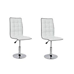 Foto van Leaf set van 2 eetkamerstoelen - wit kunstleer - modern - l 42 x d 46,5 cm