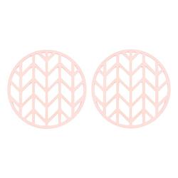 Foto van Krumble siliconen pannenonderzetter rond met pijlen patroon - roze - set van 2