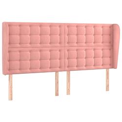 Foto van The living store - hoofdbord - roze - 163 x 23 x 118/128 cm - fluweel - stevige poten