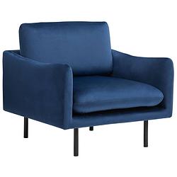 Foto van Beliani vinterbro - fauteuil-blauw-fluweel