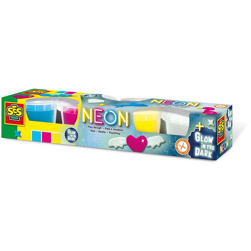 Foto van Ses creative kleiset neon en glow in the dark junior 4x90gr