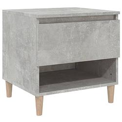 Foto van The living store nachtkastje - elegant - bewerkt hout - 50 x 46 x 50 cm - betongrijs