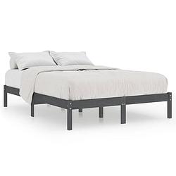 Foto van The living store bedframe - grenenhout - 140x190 cm - grijs - montage vereist