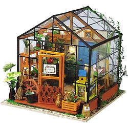 Foto van Robotime cathy's bloemenhuis dg104 diy - houten modelbouw - poppenhuis met led licht - diy
