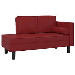 Foto van The living store chaise longue - wijnrood - kunstleer - 118x55x57cm