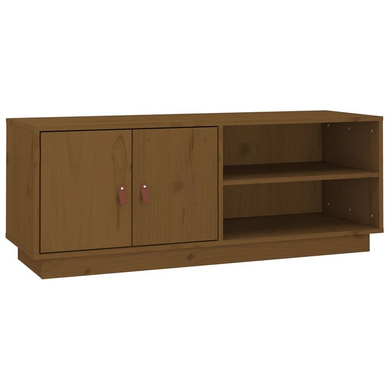 Foto van Vidaxl tv-meubel 105x34x40 cm massief grenenhout honingbruin