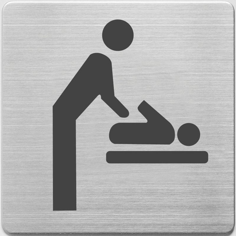 Foto van Pictogram alco rvs 90x90x1mm - wc baby ruimte -