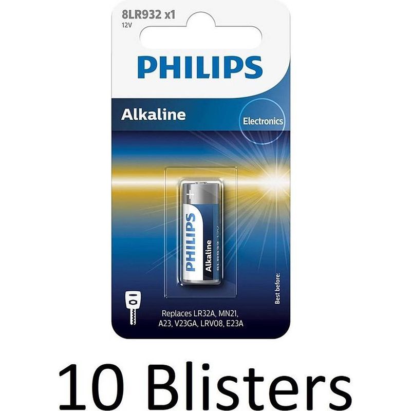 Foto van 10 stuks (10 blisters a 1 st) philips lr3/b minicells alkaline batterij