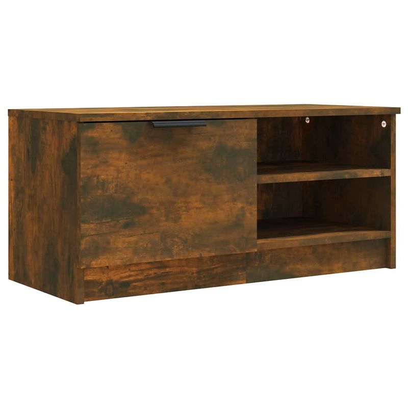 Foto van The living store tv-meubel gerookt eiken - stereokast - 80x35x36.5 cm