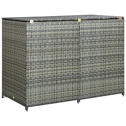 Foto van Vidaxl containerberging dubbel 148x77x111 cm poly rattan antraciet