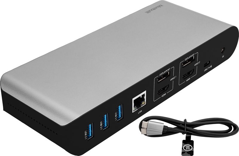 Foto van Bluebuilt displaylink docking station pro met usb-c