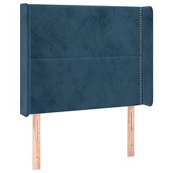 Foto van Vidaxl hoofdbord met randen 93x16x118/128 cm fluweel donkerblauw