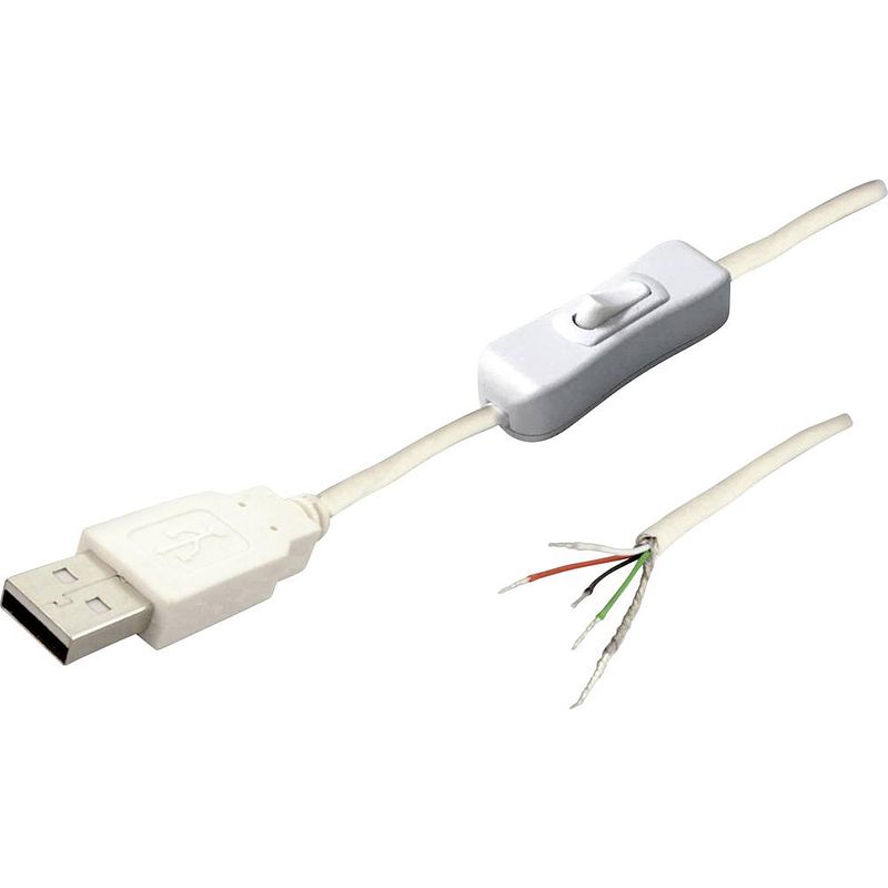 Foto van Usb-kabel met schakelaar stekker, recht tc-2509039 tru components 1 stuk(s)