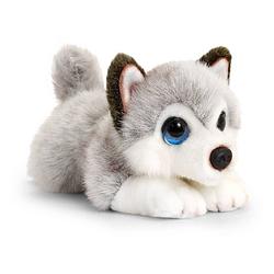 Foto van Keel toys pluche grijs/witte husky honden knuffel 25 cm - knuffel huisdieren