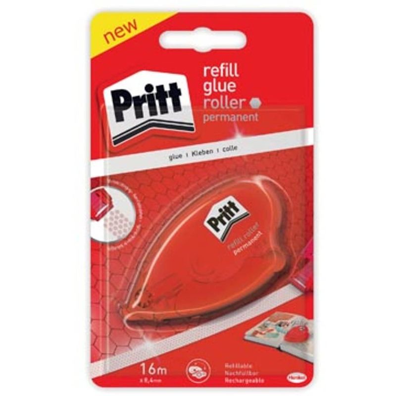 Foto van Pritt lijmroller refill permanent, op blister