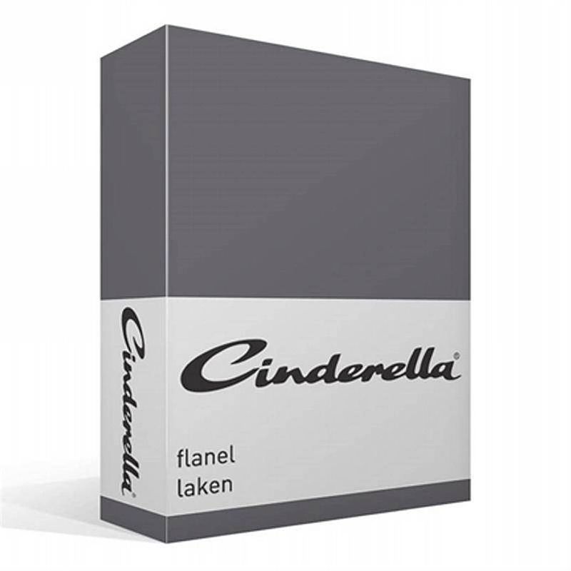 Foto van Cinderella flanel laken - 100% geruwde flanel-katoen - lits-jumeaux (240x260 cm) - grijs