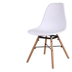 Foto van Urban living - jena stoel wit met hout/metalen onderstel - set per 4
