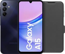 Foto van Samsung galaxy a15 128gb zwart 5g + bluebuilt book case zwart