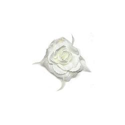 Foto van Speld met witte glitter roos 10 cm - verkleedhaardecoratie