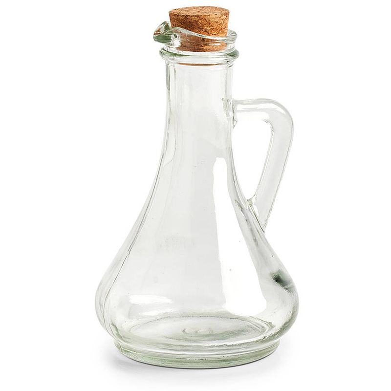 Foto van Zeller azijn/olie fles - glas - 270 ml - met kurk - olie- en azijnstellen