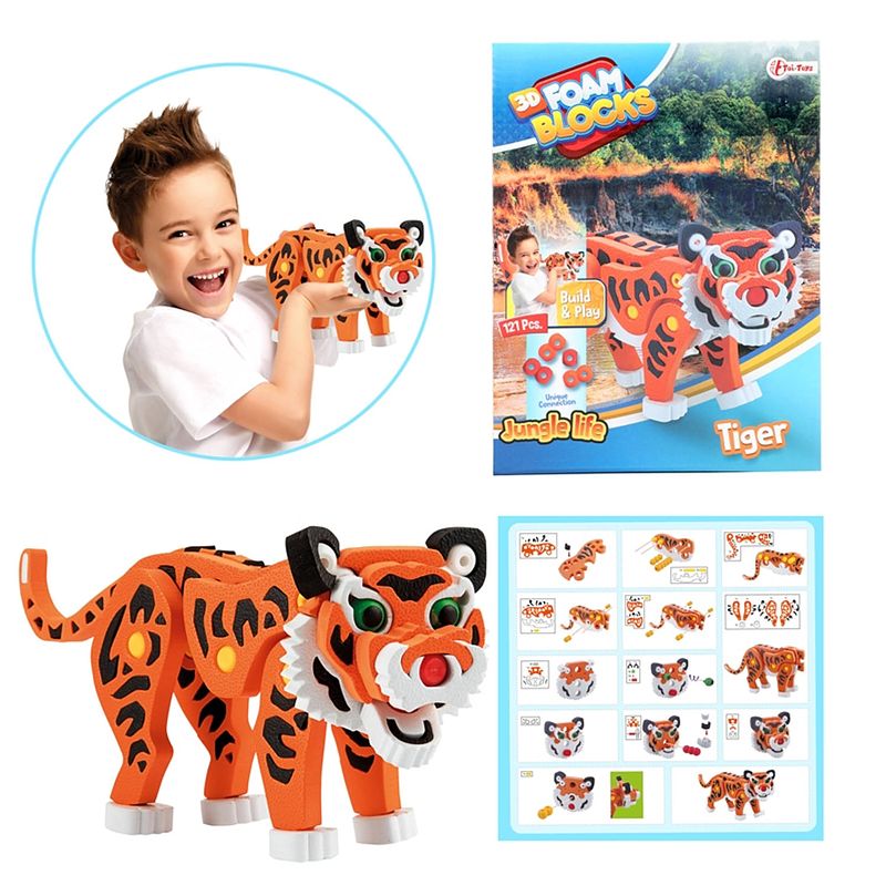 Foto van Toi toys 3d puzzel foam tijger