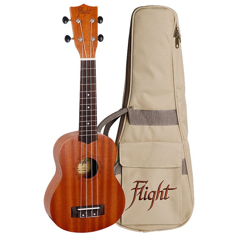 Foto van Flight natural series nus310 sopraan ukelele met gigbag