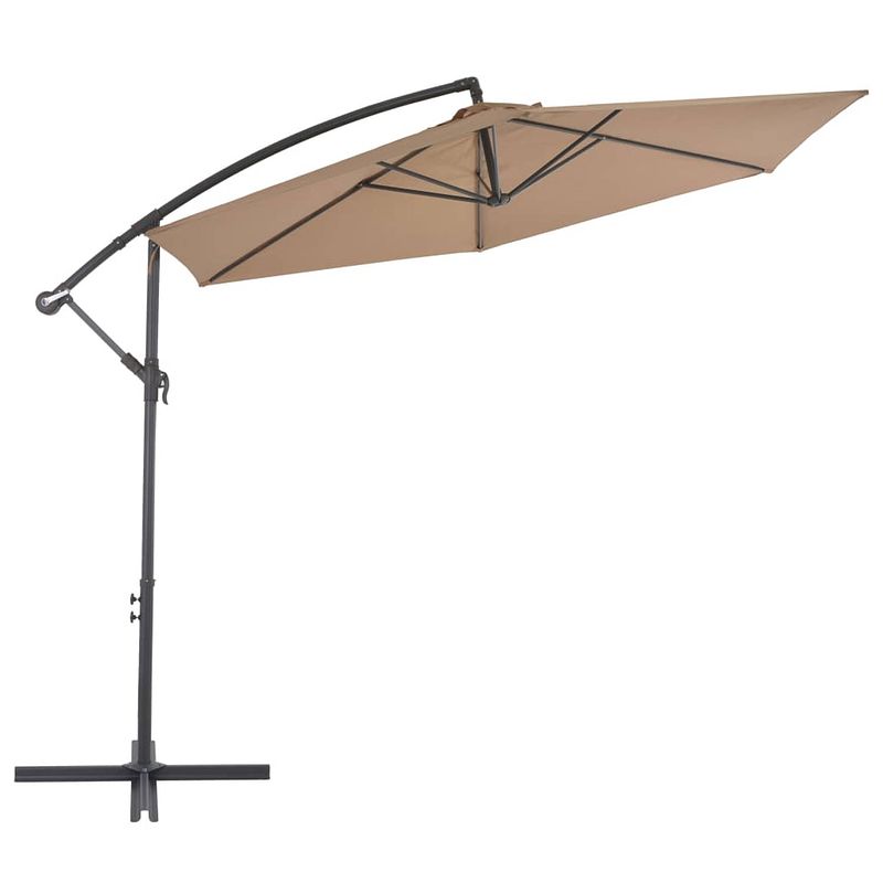 Foto van The living store hangparasol - taupe - 300 x 244 cm - uv-beschermend polyester