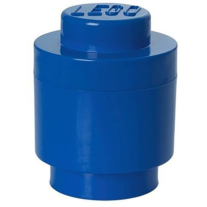 Foto van Lego brick 1 opbergbox - rond - blauw