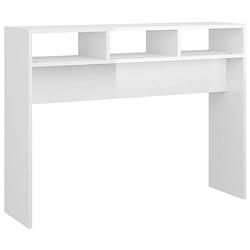 Foto van The living store consoletafel hoogglans wit - spaanplaat - 105x30x80 cm