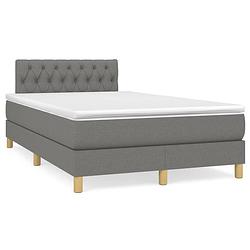 Foto van The living store boxspringbed dark grey 203x120x78/88 cm - pocketveringmatras - middelharde ondersteuning -