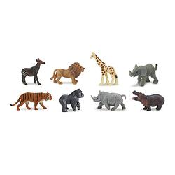 Foto van Safari mini-figuren good luck wilde dieren 2 cm rubber 8 stuks