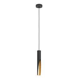 Foto van Eglo barbotto hanglamp - gu10 - ø 6 cm - zwart/goud - staal